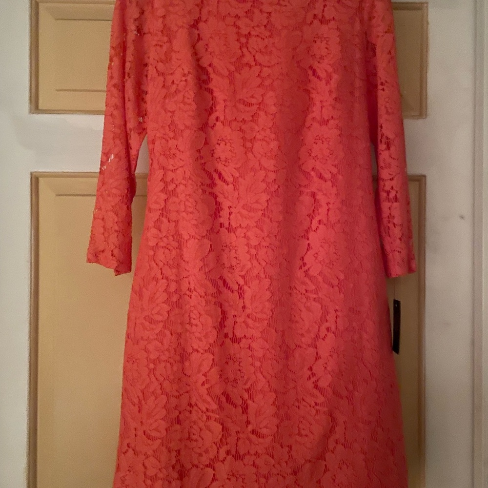Vince Camuto Vibrant Coral Lace Dress